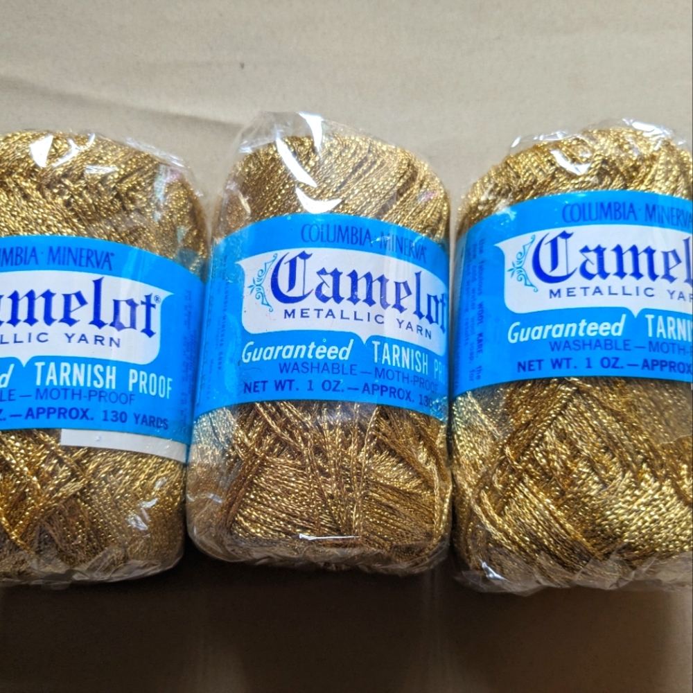 Vintage Columbia-Minerva Camelot Metallic Yarn in Gold